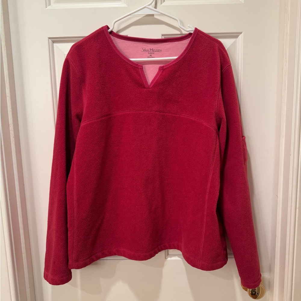 Van Heusen Raspberry Pink Fleece Top